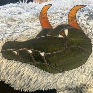 Stained glass alligator Loki